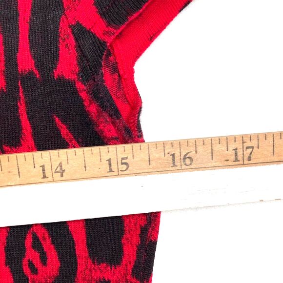 INC Women'ss Red Leopard Ocelot Print Cowl Neck Top Short Sleeve Punk Size P - Picture 6 of 9